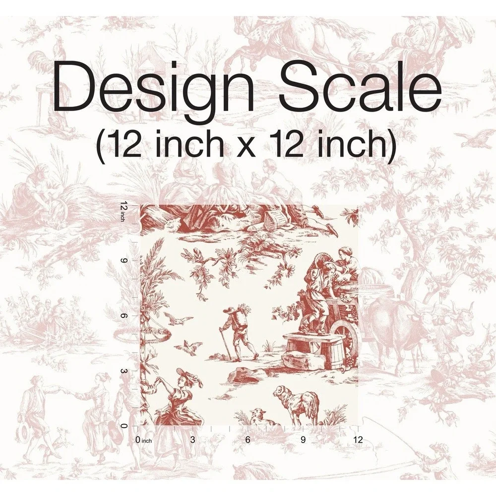 York Wallpaper 1 Roll GR5925 Seasons Toile Red White Vintage Motif Wallcoverings
